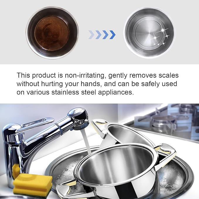 Pot Bottom Cleaner Kitchen Grease &amp Rust Remover Safe For Cookware Easy Stain Removal With Long-Lasting Shine(2PCS)
