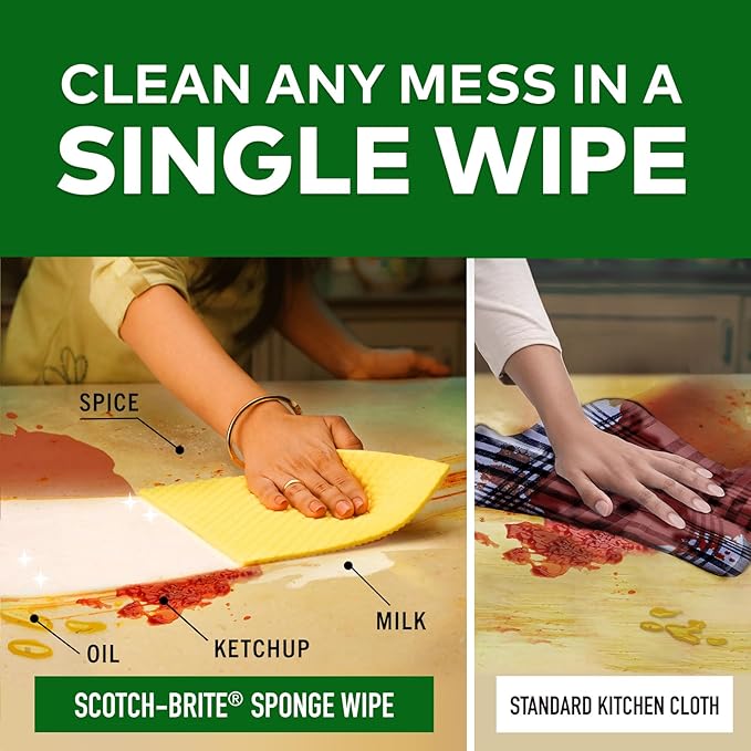 Scotch-Brite Sponge Wipe (Large Pink &amp Yellow Pack of 3)