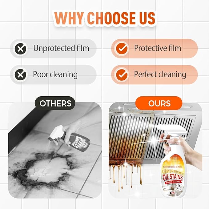 Clean Kitchen Oil Stains Spray Heavy-Duty Kitchen Degreaser Foam Cleaner Multi Functiona Foam Cleaner Spray Oil &amp Stain Foam Remover For Oven Counter Tops Stove Range Hood (3 240ML)