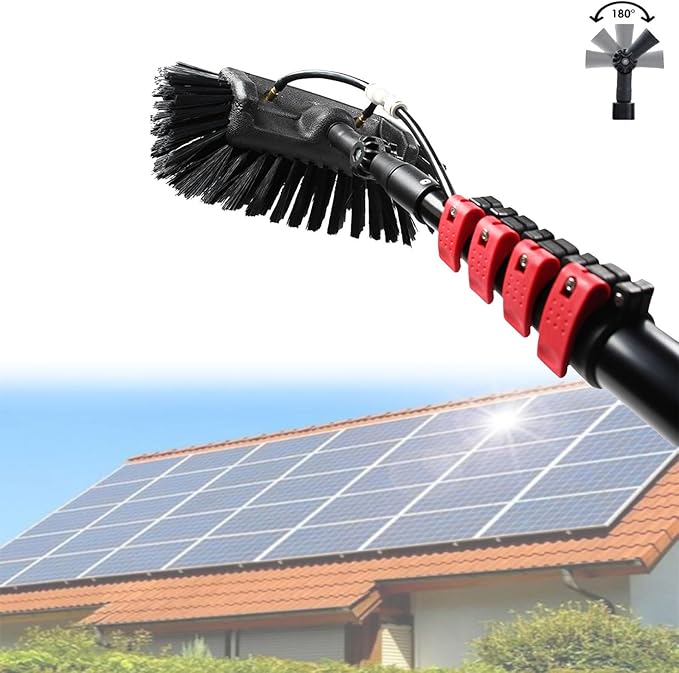 Telescopic Window Glass Cleaner 3.6m-10.8m Telescopic Window Cleaning Rod Multi-Purpose Water Spray Brush Telescopic Cleaner Photovoltaic Cleaner10.8M/36FT