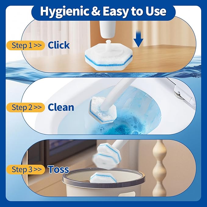 120 Count Toilet Bowl Wand Refills Disposable Toilet Cleaner Refills Disposable Wand Heads Compatible with Clorox and The Most Toilet Brushes