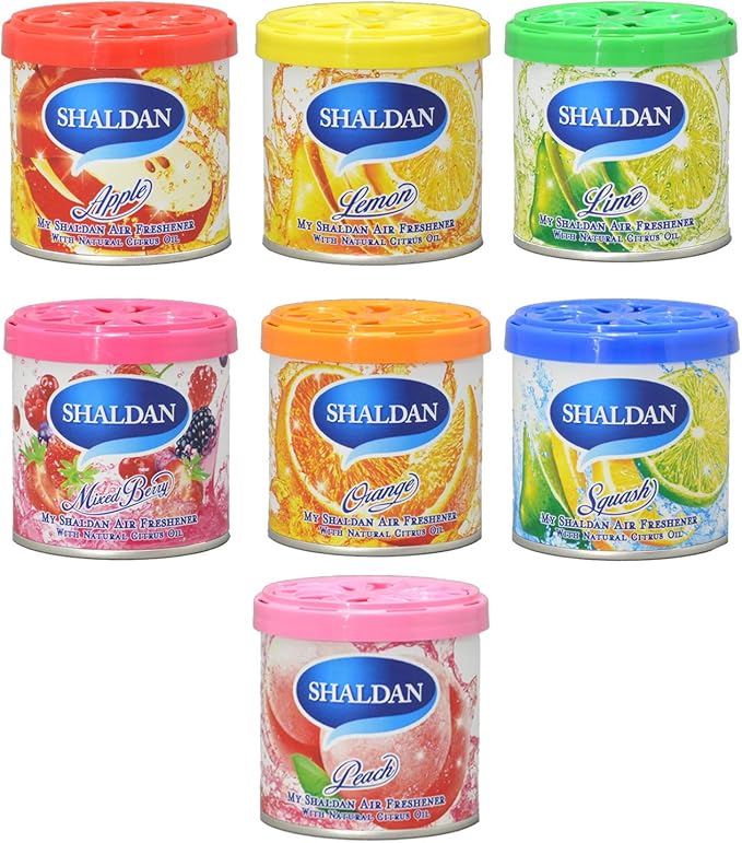 My Shaldan 7 packs Orange Scent Car Air Freshener - Gel based and long lasting fresh fragrance and YirehStore Finger Heart Hanging Freshener