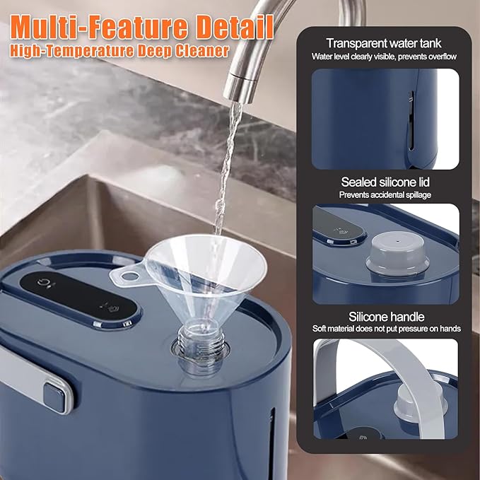 10-in-1 Multipurpose Steam Cleaner Handheld Steamer for Cleaning Home &amp Auto Car High Pressure Steam Cleaner for Grill Floor Window Upholstery Kitchen Bathroom - 1200W Portable Fast-Heating B