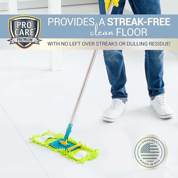 ProCare Citrus Floor Cleaner Concentrate (Made in USA) | Vinyl Wood Tile Stone &amp Laminate Floor Cleaner For Mopping Household Supplies Cleaning Solution Concentrate For Kitchen &amp Bathroom