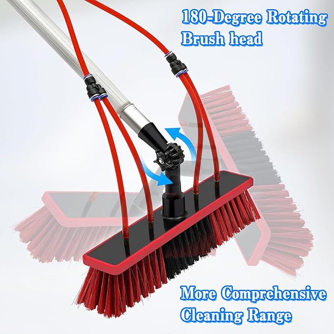 36ft Water Fed Telescopic Window Cleaning Pole Kit for Trucks Boats Cars Extendable Brush Hose Fed Solar Panel &amp Conservatory Equipment