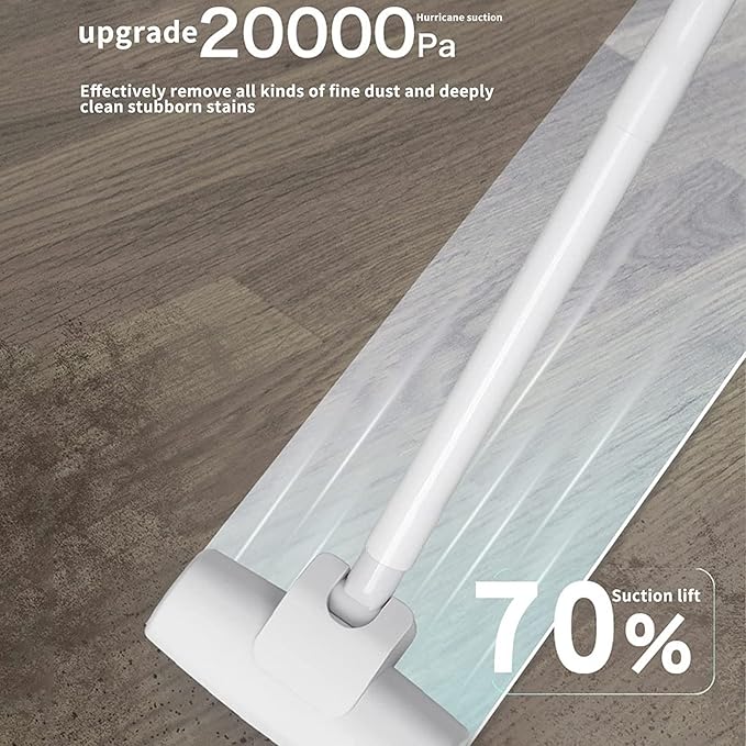 20000Pa Powerful Suction Cordless Vacuum Cleaner 39.37 Stick Vacuum 30 Min Run Time Lightweight White For Carpets &amp Hardwood Floors