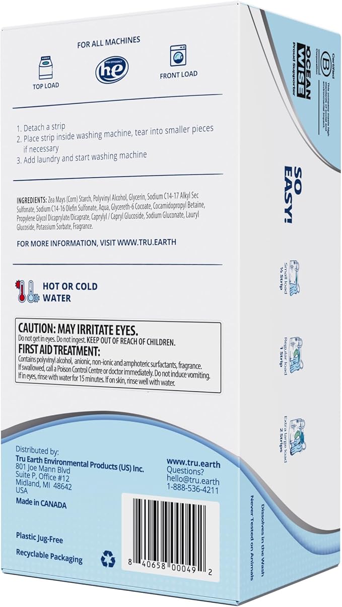 Tru Earth Platinum - Heavy Duty Laundry Detergent Sheets - Up to 768 Loads (384 Count Fresh Linen Scent - Ultra-Concentrated - Eco-Friendly Laundry Sheets