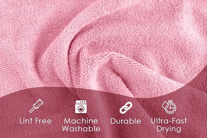 Avalon Towels Microfiber Cleaning Cloths (Value Pack of 48) - Size 16 x 16 Inches Highly Absorbent Cleaning Rags Lint Free Reusable and Washable Microfiber Towels for Cars
