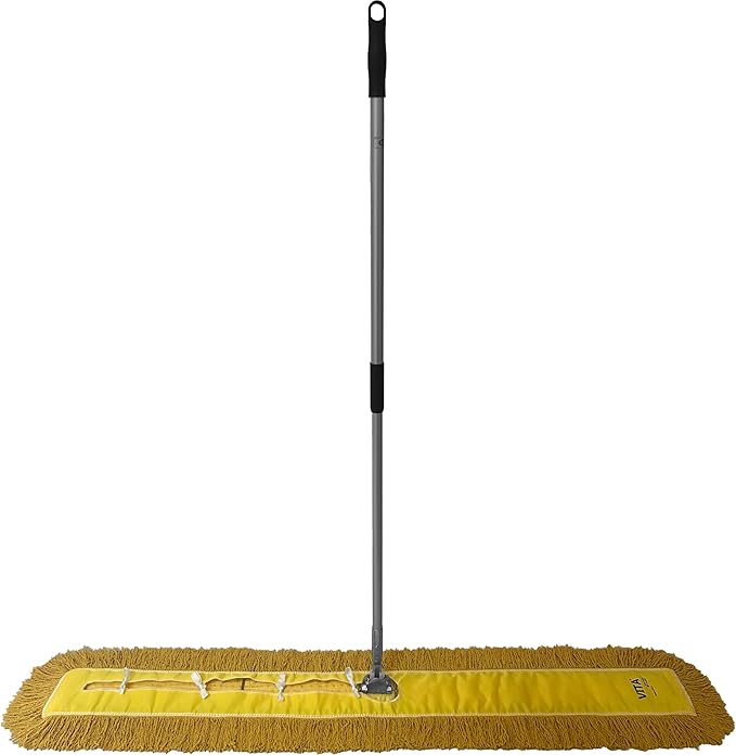 Ultimate Dust Mop Kit: Industrial-Grade Performance Heavy-Duty Frame Telescopic Handle - Yellow 60 Inch