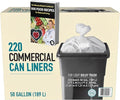 50-Gallon Heavy-Duty Commercial Trash Bags – 220-Count Extra-Large Garbage Can Liners Tear-Resistant &amp Leak-Resistant for Home Garage Yard Commercial &amp Industrial Use