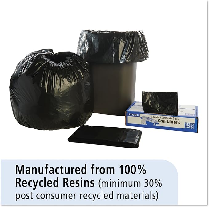 Stout Recycled Content Trash Bags