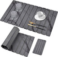 2 PCS Extra Large Stone Dish Drying Mat for Kitchen Counter 28×16 Marble Dish Drying Mat with 8x 4 Coasters Non - Slip Collapsible Absorbent Mat for Multi - Purpose Match Any Countertop