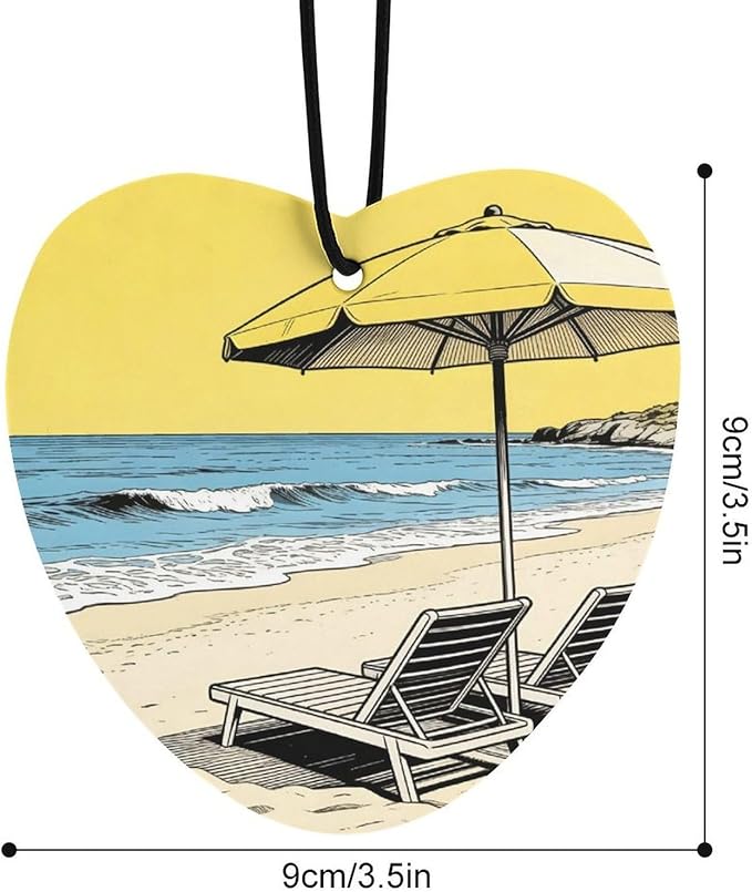 5PCS Car Air Freshener Hanging Personalized Double Sided Summer Beach Car Fresheners Long Lasting New Cars Scents Cute Automotive Freshies for Closets Drawers (tea)