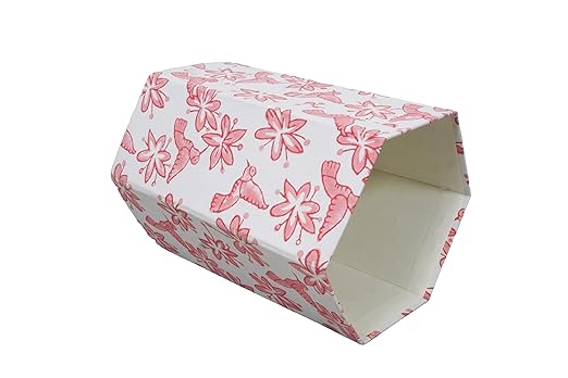 Generic 3.3 Gallon Cotton Hand Block Printed Paper Waste Basket |Small Decorative Trash Can for Housewarming Gifts in Living Room Bedroom Bathroom | Eco-Friendly Plastic-Free (1 PINK BIRD)