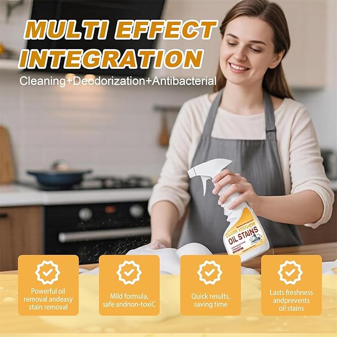 All-purpose Kitchen Pots and Pan Cleaner Upgrade Heavy Duty Foam Cleaner Portable Degreasing Spray for Appliances Countertops Range Hoods (2 Pcs)