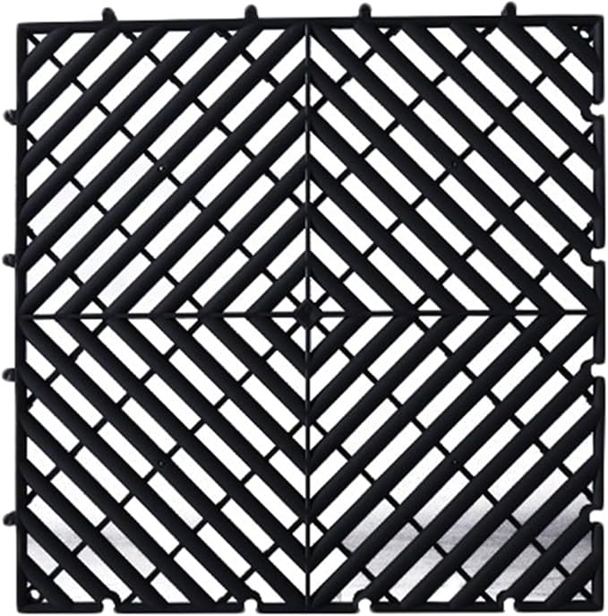 Trench Drainage GrateDrain Covers OutdoorModular Interlocking Mats Multicolor 40x40x3cm 4-20 Pcs Pack 4 Ton Capacity(Black10 pieces)