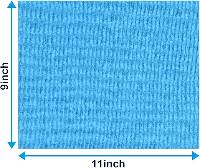 GLIMGLINT Shop Towel 100 Pack Blue Microfiber Cleaning Cloth Lint-Free Ultra Absorbent Reusable Paper Towels for Home Kitchen Car Garage or Shop Cleaning Rags 11 x 9