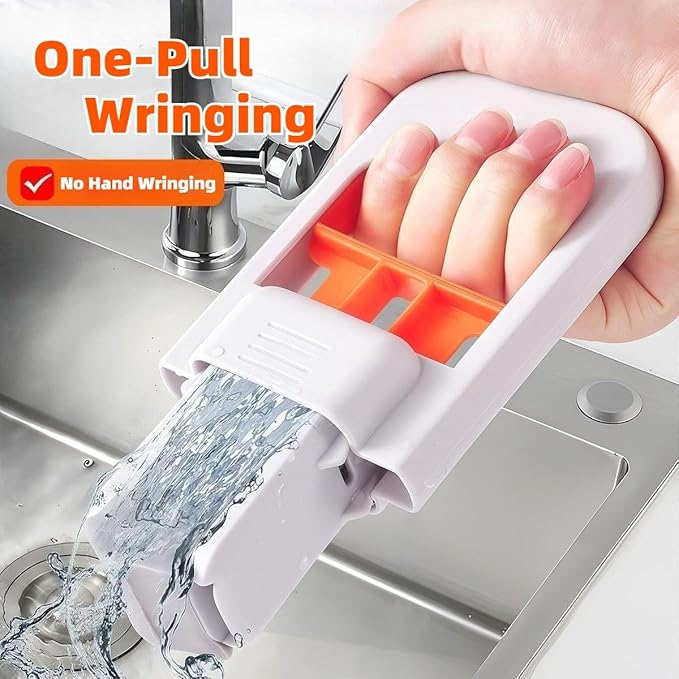 Snap Grip Mini Mop with a Mini Foldable Desktop Mop Zero-Touch Gap Dust Cleaner with 39in Stick &amp Locking Head Dry Wet Disposable Dust Mop for Kitchen Wall Bathroom Toilet Corners (Lazy Mops Set