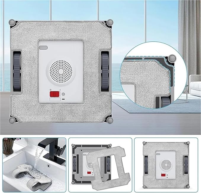 12Pack Cleaning Cloths Compatible For Ecovacs Compatible For Winbot W1 Pro/W1/W2 Omni/W2 Window Cleaning Robots Cleaners Reusable