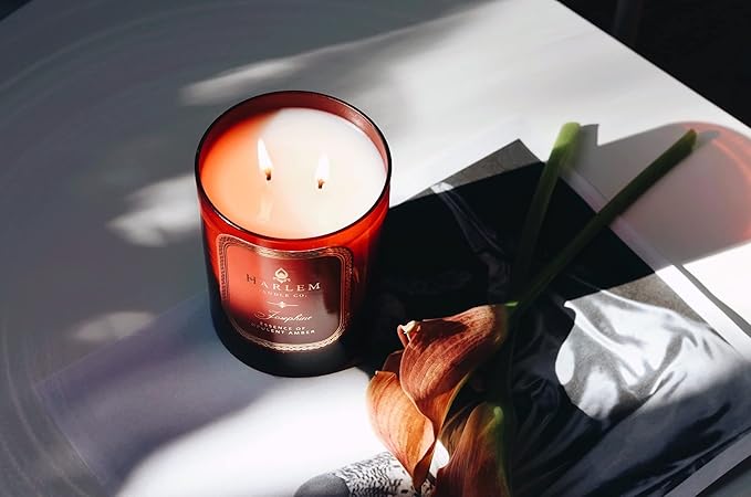 HARLEM CANDLE CO. Josephine - Luxury Scented Soy Candle 11 oz - 80-Hour Burn Time | Rose Jasmine Warm Amber Tonka Bean and Sandalwood | Scented Candles for Women