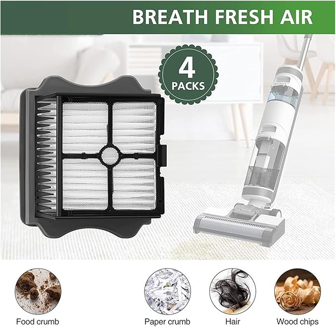 Cordless Wet Dry Floor Washer Handheld Vacuum Soft Roller Brush Hepa Filter SpareCompatible for TINECO IFloor 3 / Floor One S3