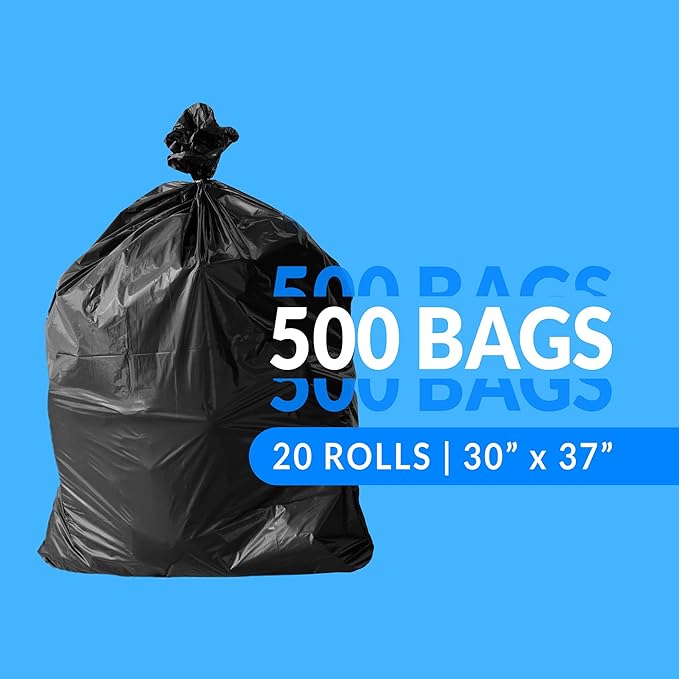 Reli. 16-25 Gallon Trash Bags | 500 Bags | Black | Home Kitchen | Strong | Garbage