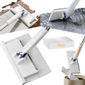 Snap Grip Mini Mop - 52.4 x 6.3 Stainless Steel Sweeper with Cleaning Scraper Hands-Free Cloth Changing Tool for Wall and Window 11-Pc Kit with 10 Disposable Wipes