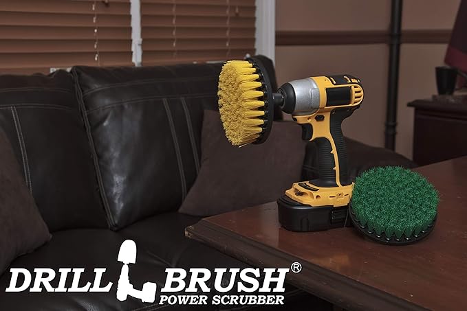 Bathroom Accessories - Power Scrubber Bathroom and Kitchen Brush Set - Cleaning Supplies - Drill Brush- Bath Mat - Shower Cleaner - Soap Scum Mineral Deposits Calcium Hard Water Rust Stains