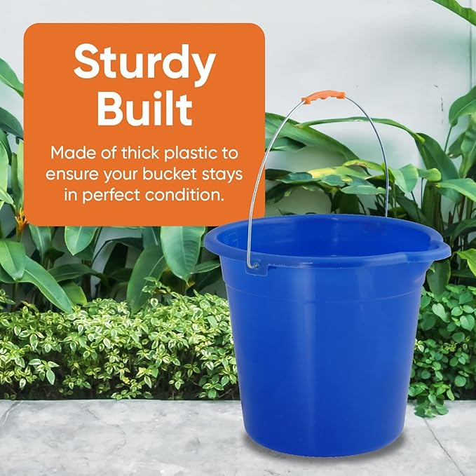 Mop Bucket 2.5 Gallon Bucket for Cleaning - Plastic Car Wash Bucket with Grip Handle - Royal Blue Small Durable Plastic Pail for Fishing Mopping Cleaning Camping -10 Liter