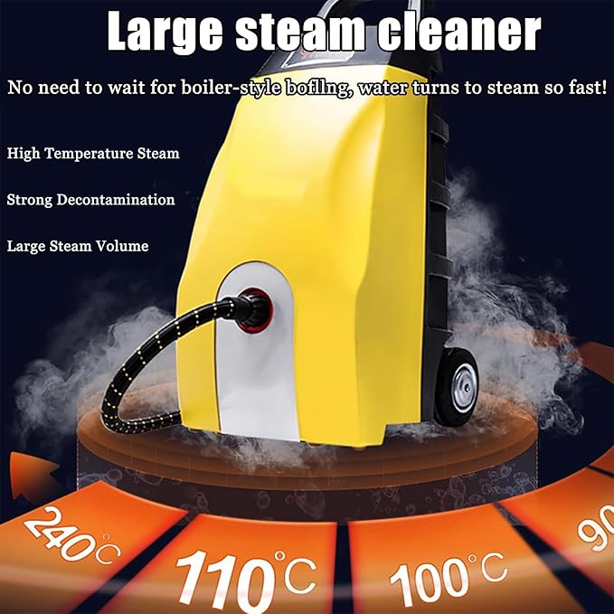 3000W High Pressure Multi Use Steam Washer 3.5L Portable Steamer Cleaning Machine with 9 Brush Heads for Kitchen Home UseUpholstery Bathroom Grout and Tile Car Detailing