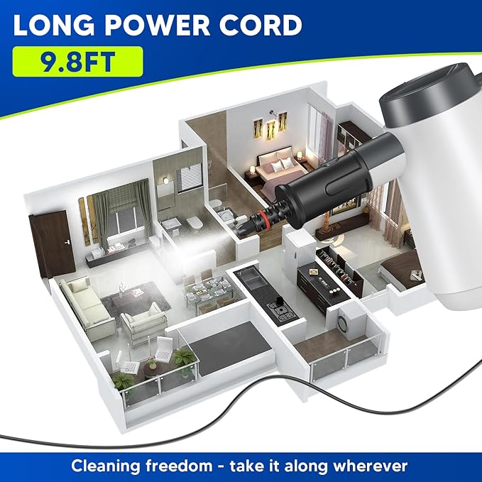 Handheld Steam Cleaner 15s Fast Heating Pressurized Steam Cleaner for Home with 10 psc Accessories Portable Steamer for Cleaning with Safety Lock for Home Kitchen Cleaning Appliance Surfaces