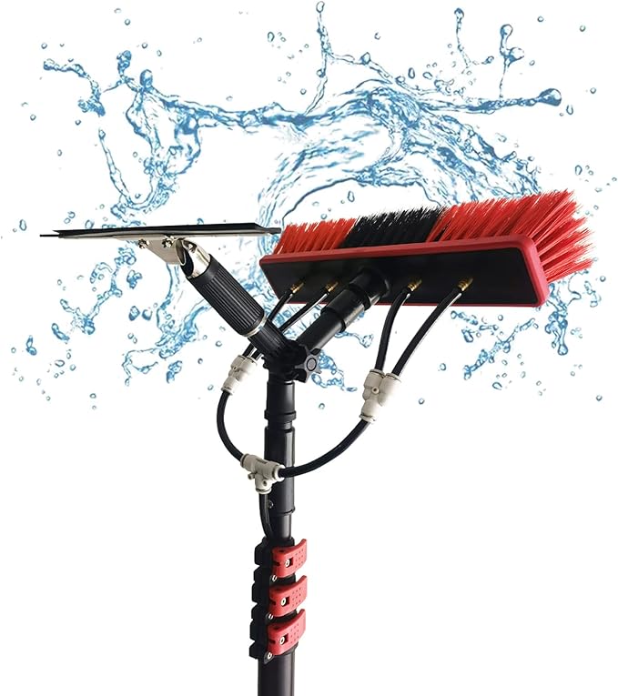 Window Cleaning Pole Water Fed Telescopic Brush Extendable Suitable for Photovoltaic Panel CleaningTrucks Windows-36FT(10.8m)