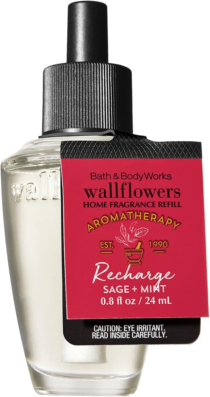 Bath and Body Works Wallflowers Refill with Essential Oil (Recharge - Sage &amp Mint)
