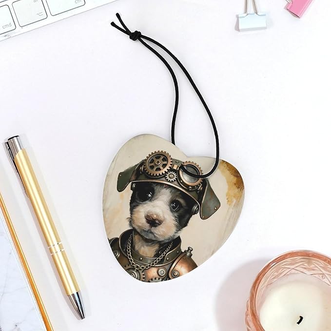5PCS Car Air Freshener Hanging Personalized Double Sided Steampunk Puppy Car Fresheners Long Lasting New Cars Scents Cute Automotive Freshies for Closets Drawers (tea)