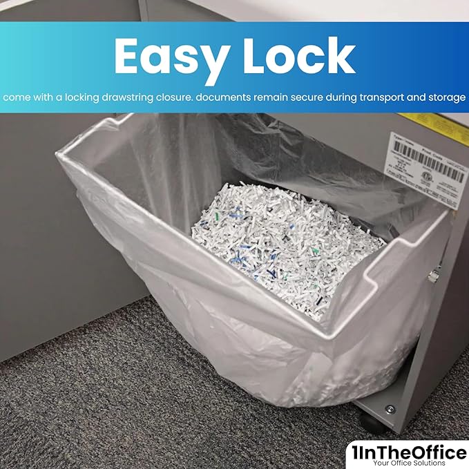 1InTheOffice Shredder Bags 15.8 Gallon Paper Shredder Waste bags 15.8 Gal. (100 Count)