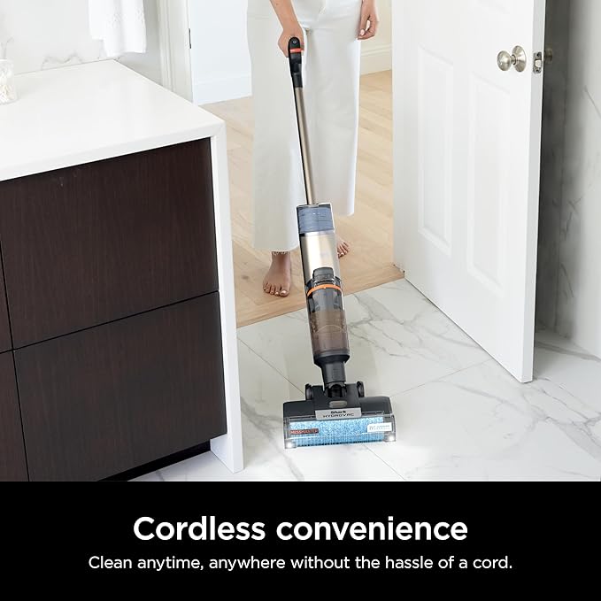 Shark HydroVac MessMaster Wet Dry Vacuum Cleaner Cordless 3-in-1 Vacuum Mop All in One &amp Self-Cleaning System Lightweight Powerful Suction for Hard Floors &amp Area Rugs Stone WD261Rose G