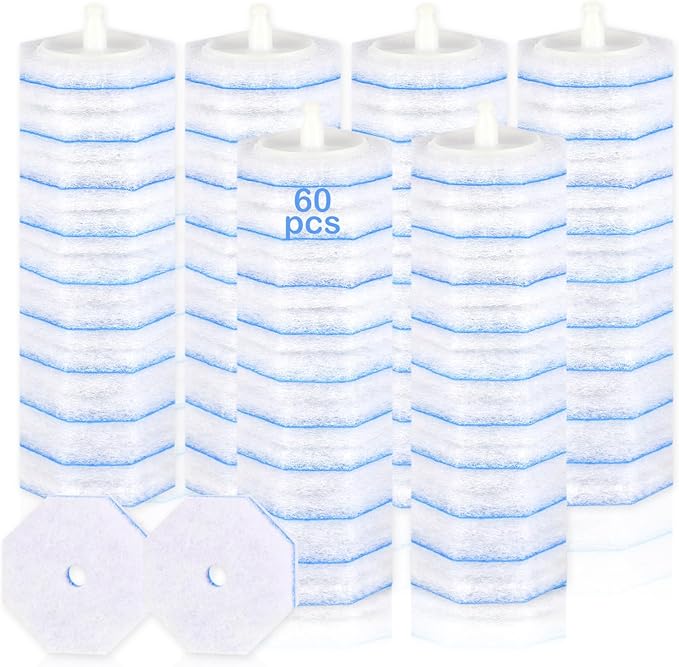 60 Count Disposable Toilet Wand Refills for Toilet Wand 5X Cleaning Power Scrubber Refill Bathroom Cleaning Supplies No Falling Apart Fresh Fragrance