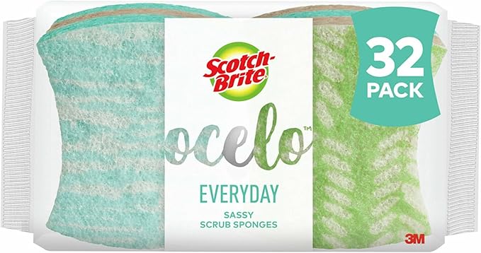 Scotch-Brite ocelo Non-Scratch Scrub Sponges Assorted Designs 32 Sponges 4 Count (Pack of 8)
