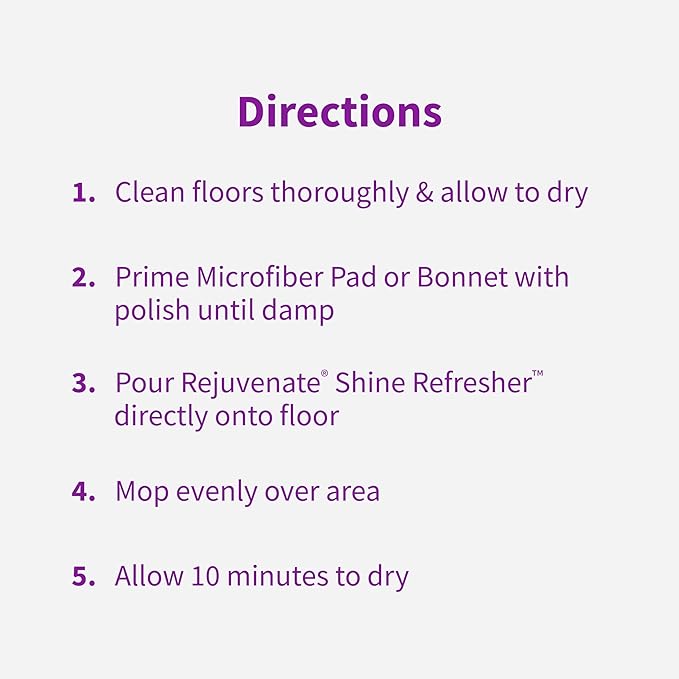 Rejuvenate Shine Refresher Floor Polish Covers Smudges Protects And Boosts Shine On Sealed Hardwood Laminate Vinyl And Tile 1 Gallon