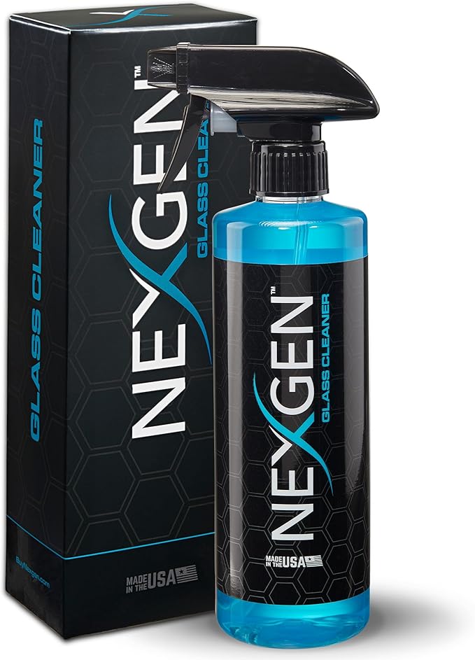 Nexgen Ultimate Glass Cleaner (16oz) - Streak-Free Shine - Removes Dirt Grease &amp Grime - Instant Car Detailing - Car Cleaning Supplies - Ideal for Auto Home &amp Office Glass Surfaces