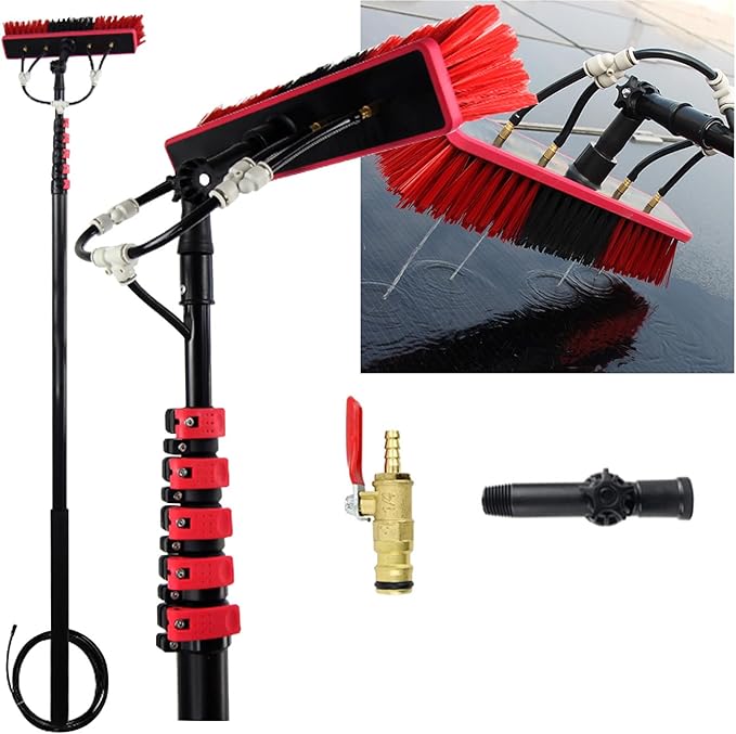 Telescopic Window Cleaner Window Cleaning Pole Water Fed Telescopic Brush for Window Glass Wall Photovoltaic Panel Cleaning Trucks Windows6M/20FT