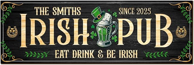 THUYPT Personalized Irish Drying Mat for St Patrick's Day Decor Irish Bar Pub Accessories Spill Mat Countertop Bar Shamrock Dish Drying Mat for Bar Counter Absorbent Coffee Maker (09)