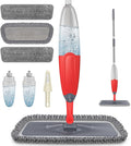 HOMTOYOU Spray Mops for Floor Cleaning with 2 Bottles and 3 Pads