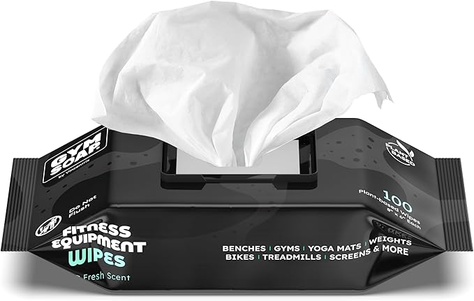 Gym Equipment Wipes - 500 Fitness Wipes to Clean Exercise Equipment Treadmill Peloton Bikes Yoga Mat Cleaner - Gym Supplies Yoga Supplier Cleaning Wipes for Home &amp Gym - Spa Fresh Scent