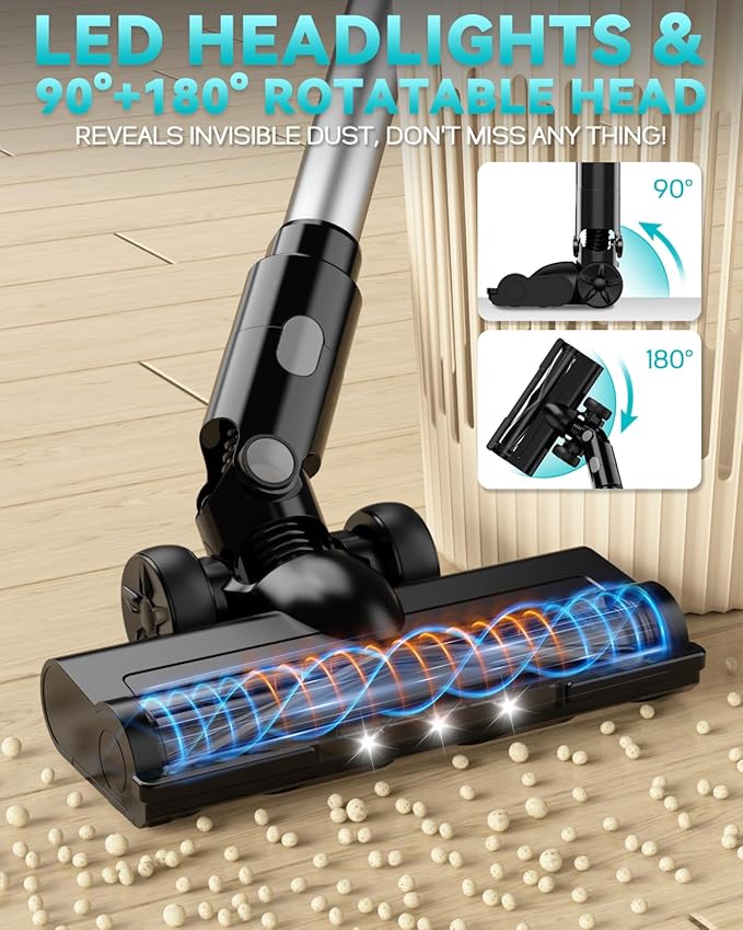 350W Cordless Vacuum Cleaner for Makita 18V Battery 35kPa Brushless Lightweight Stick Vacuum with 3 Mode Suction 6 in 1 Stick Vacuum Cleaner with HEPA for Floor Carpet Car (Battery Not Included)