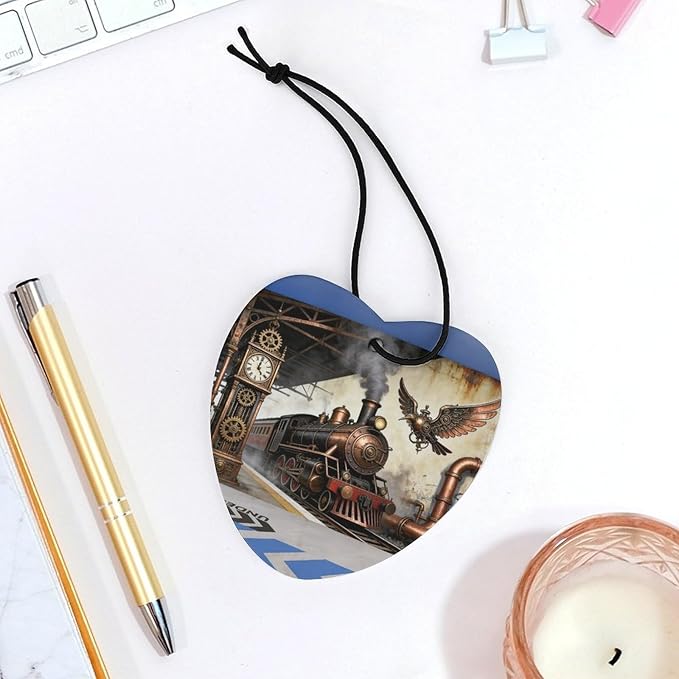 5PCS Car Air Freshener Hanging Personalized Double Sided Steampunk Express Car Fresheners Long Lasting New Cars Scents Cute Automotive Freshies for Closets Drawers (tea)