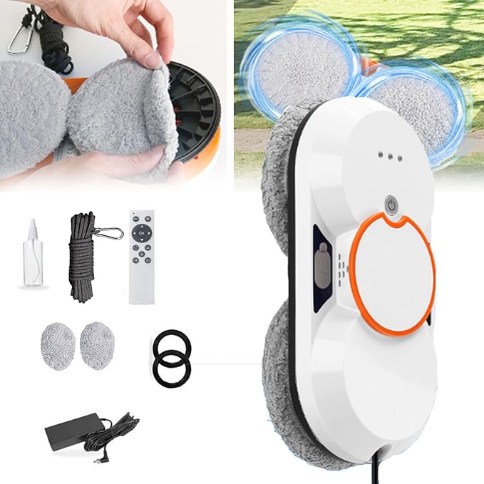 Window Cleaning Robot4 Automatic Cleaning Routes Smart Window CleanerRemote Control/Automatic Dual Use60ml Water Tank Capacity with Double Water Spray Window Cleaner Machine
