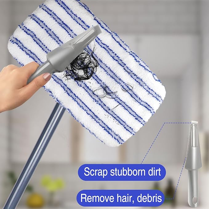 MASTERTOP Microfiber Mops for Floor Cleaning Extra Large Industrial MopFloor Commercial Mop for Wet &amp Dry Use Flat Mops for Hardwood Vinyl Laminate Tile Floors 5 Reusable &amp Washable Pad