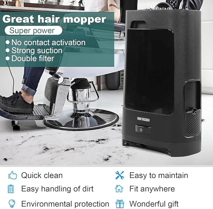 Professional Cordless Vacuum Cleaners Salon Vacuum Cleaner with Broken Hair Electric Hair Salon Dustbin for Kitchen Shops and Hotels