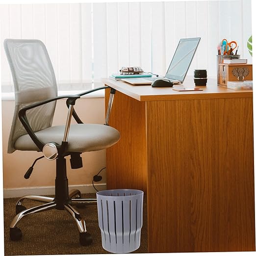 Uonlytech Small Grey Trash Can Without Lid Versatile Wastebasket for Office Bedroom Bathroom Material Easy to Clean Compact Design for Convenient Disposal